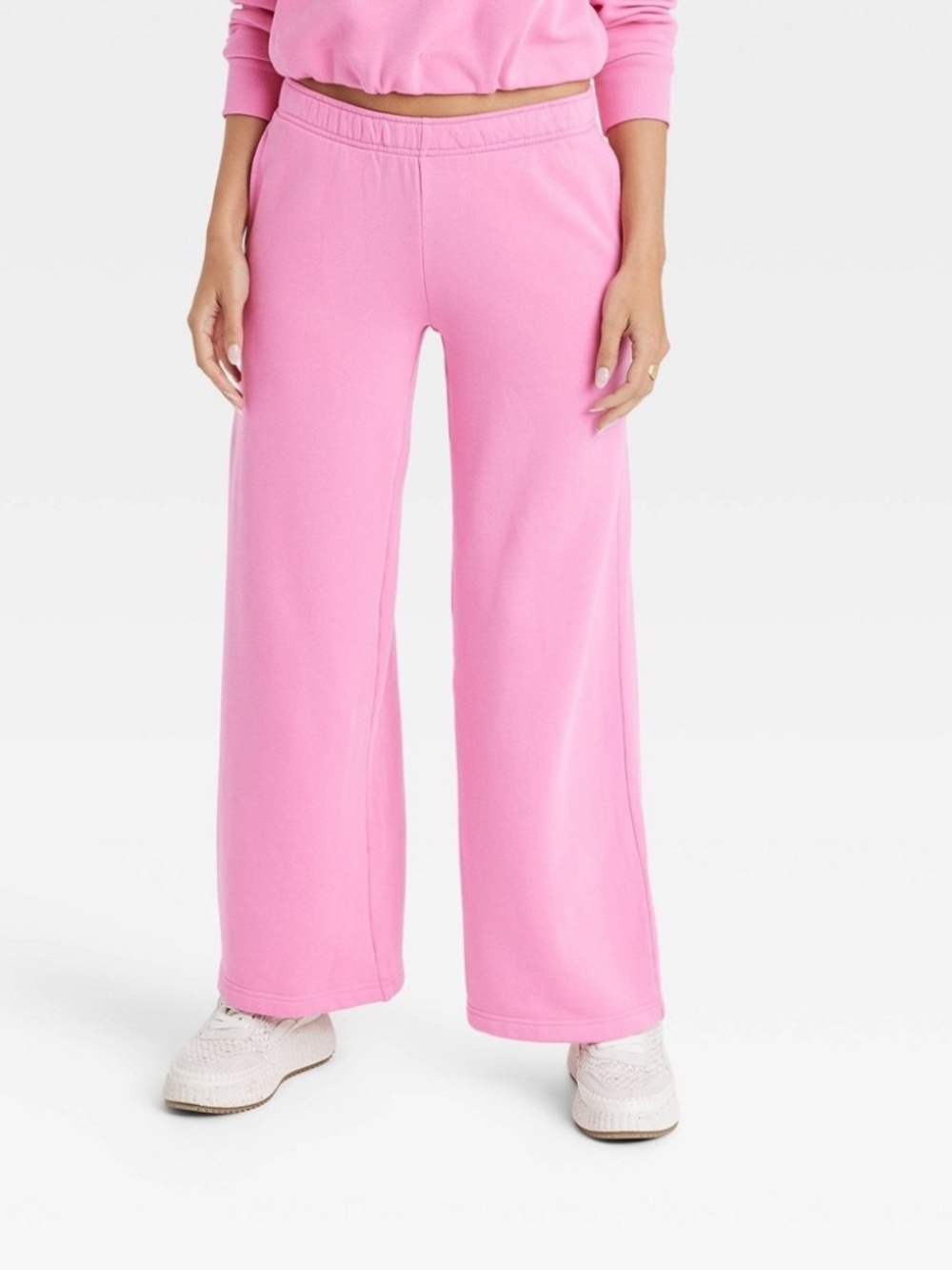 Women's High-Rise Wide Leg Sweatpants - Universal Thread™ Pink M